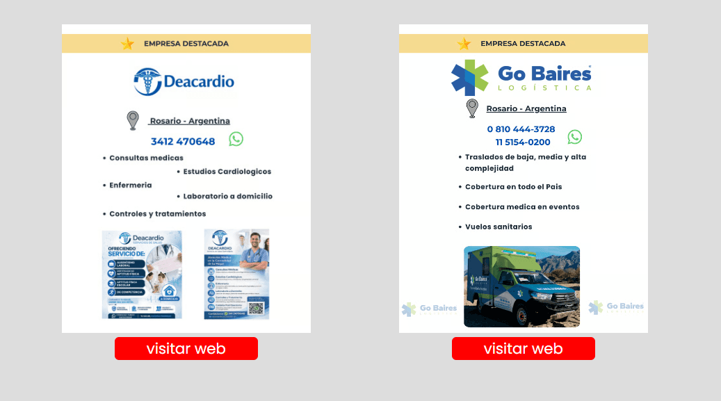 Empresas destacadas dentro de Directorio Ambulancias